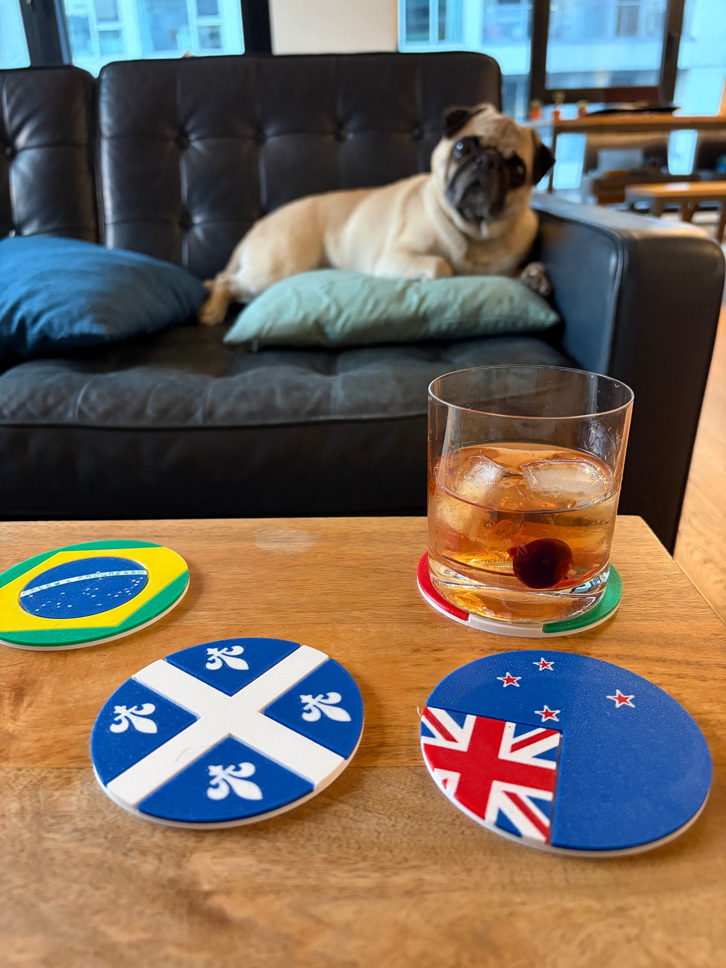 Brazil Flag Coaster Set