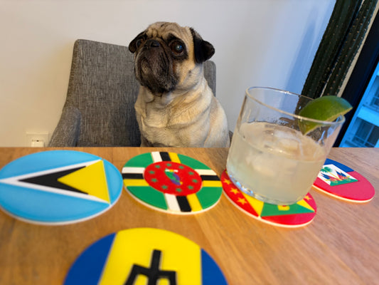 Caribbean "Continent" Flag Coaster Set