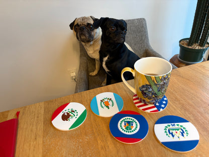 Central America Continent Flag Coaster Set