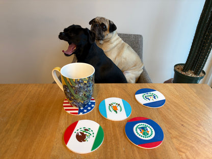 Central America Continent Flag Coaster Set