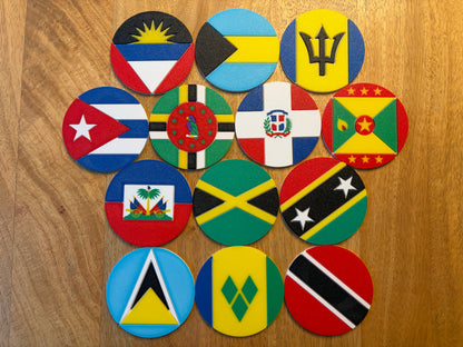 Caribbean "Continent" Flag Coaster Set