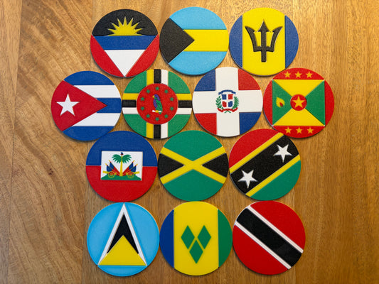 Caribbean "Continent" Flag Coaster Set