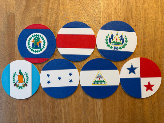 Central America Continent Flag Coaster Set