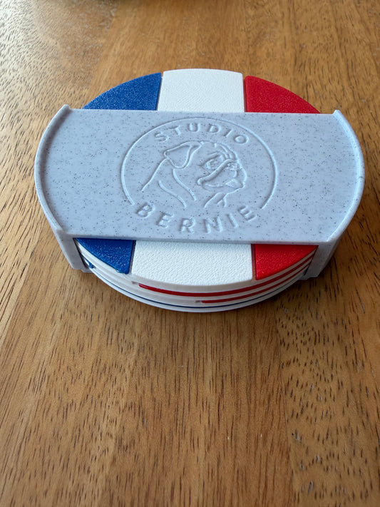France (and Netherlands) Flag Coaster Set
