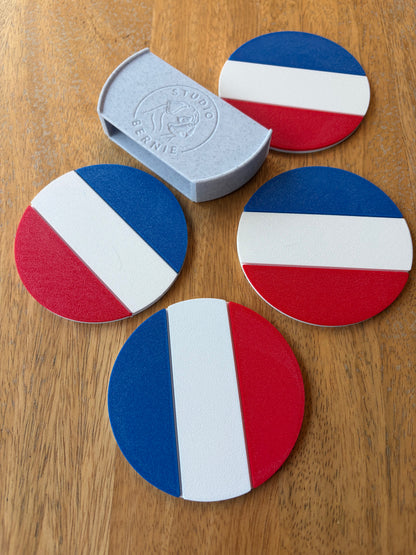 France (and Netherlands) Flag Coaster Set