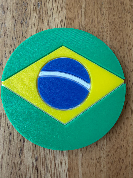 Brazil Flag Coaster Set