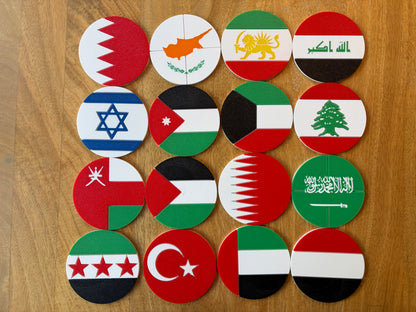 Middle East Continent Flag Coaster Set