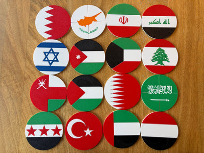 Middle East Continent Flag Coaster Set