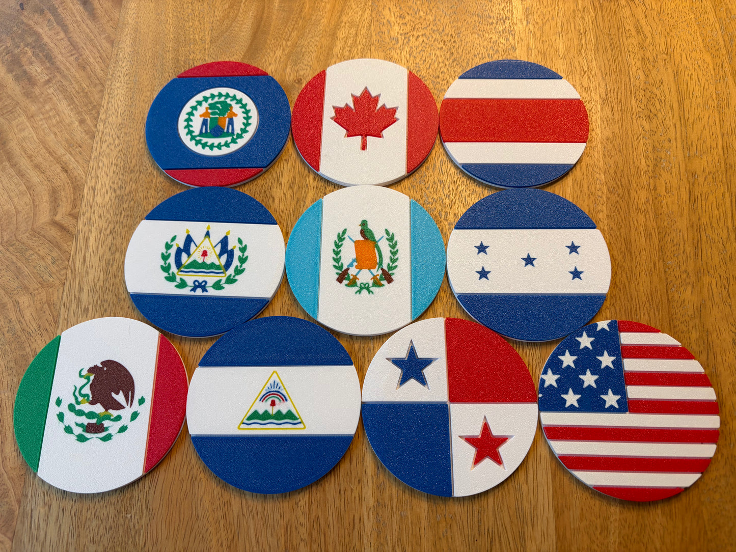 North & Central America Continent Flag Coaster Set