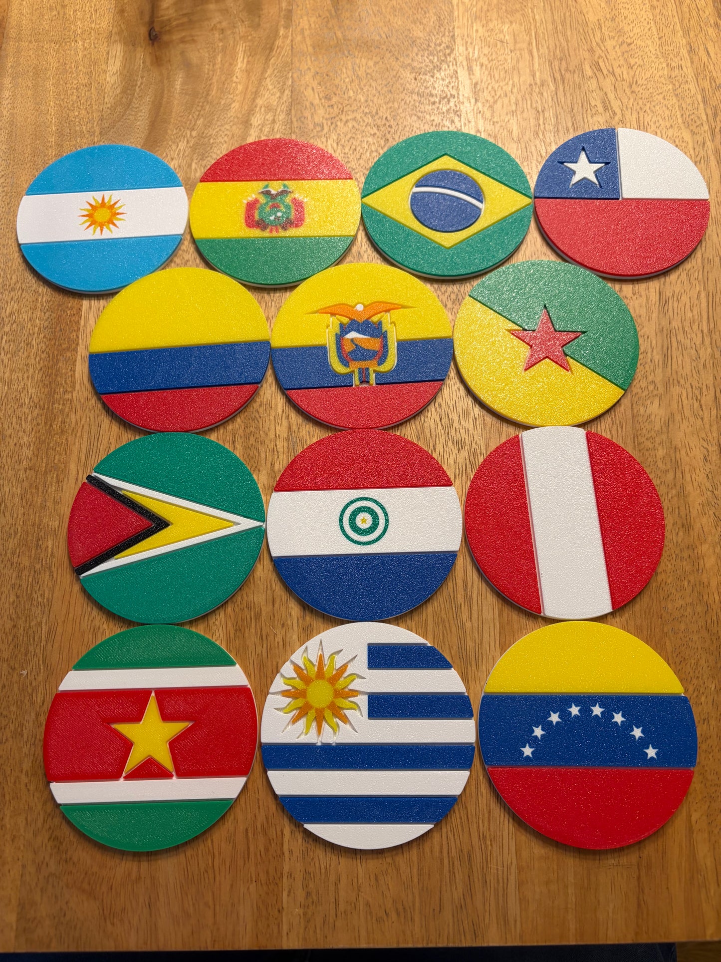 South America Continent Flag Coaster Set