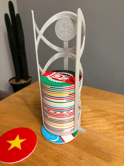 Asian Continent Flag Coaster Set
