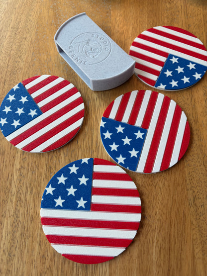 USA Flag Coaster Set
